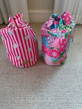 Lilly Pulitzer Drawstring Pouch Bag - Set of 2 Bags - NWT